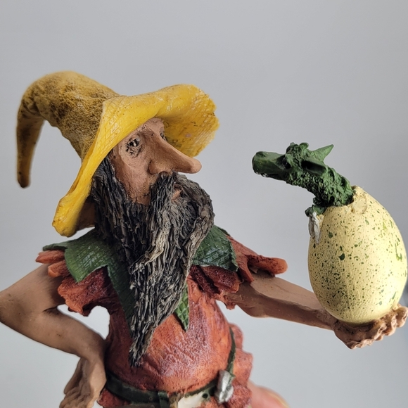 VTG RARE Piece Bernard Pearson 1989 Gnome/ Dragon eggs hatching Sculpture Signed - Picture 10 of 11